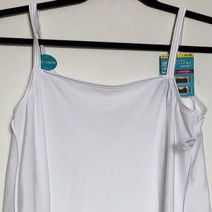 NWT Vanity Fair White Stretch Reversible Neckline Size 36/18" Slip M / M